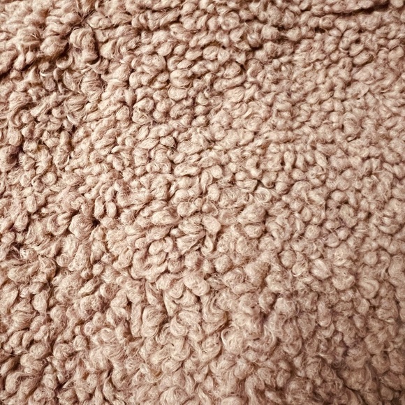 EASEL WOMENS OVERSIZED LIGHT MAUVE TEDDY ZIPPERED JACKET SIZE MEDIUM - Picture 4 of 11